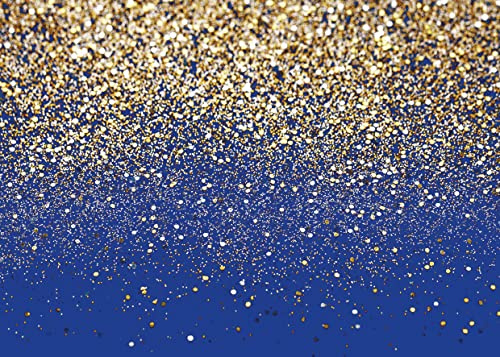LYCGS X-77 Hintergrund mit Glitzer, 3 x 2,4 m, königsblauer Glitzer-Hintergrund, Geburtstag, goldene Punkte, Bokeh, Hochzeit, Abschlussball, Abschlussfeier, Fotografie-Hintergrund