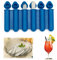 YEJAHY Mini moldes de silicona para cubitos de hielo, moldes con tapas, estrechos y largos, fáciles de empujar y reventar, hace 6 paletas de botella de agua (azul marino)