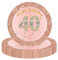 16pcs Rose Gold 40th Birthday Paper Plates 9inch 40th Party Table Decor,40th Women Birthday Party Paper Plates 9 Tableware,Happy 40th Birthday Tableware Plate for Her,Women,40th Party Supplies