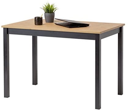 hagge home Skandinavisch Holz Tisch Schreibtisch Kleiner Esstisch Computertisch Küchentisch Office Desk PC Tisch Homeoffice Esszimmertisch Wohnzimmertisch Arbeitszimmertisch 110x60 Braun Schwarz