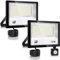 YZYFACAI 100W Projecteur LED Detecteur de Mouvement 2PC，10000lm Spot LED Extérieur，7000K Blanc Froid，IP67 Etanche Super Lumineux Eclairage Exterieur pour Jardin, Patio, Garage