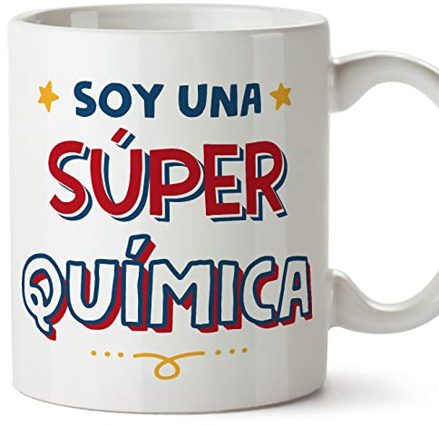 MUGFFINS Tazas para QUÍMICA mujer - En Español - Soy Súper - 11 oz / 330 ml - Regalo original y divertido