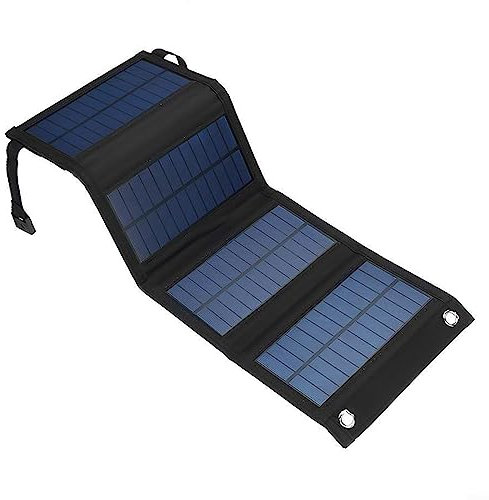 20W Pieghevole Caricatore Solare Porte USB Protezione Pannello Solare Portatile Kit Impermeabile per Telefono Cellulare Smartphone Tablet Powerbank Fotocamera Campeggio Esterna Viaggio 1 Pc Nero