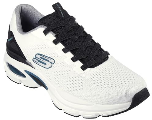 Skechers Skech-Air Ventura, Zapatillas Hombre, White Mesh Synthetic Black Trim, 44 EU