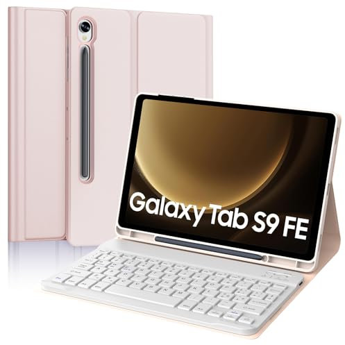 IVEOPPE Tastiera per Samsung Galaxy Tab S9 FE/S10 FE 10.9/S9 11, Cover Tastiera Italiana Bluetooth Rimovibile per Samsung Galaxy Tab S9 2023/S9 FE 2023/S10 FE 2025, Rosa