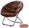 DuzLink Schalenstuhl Campingstuhl mit Metallgestell, Klappstuhl Kinder Gartenstuhl Polstersessel Untertasse Stuhl für Garten, Wohnzimmer, Innenhof, Outdoor, 80 x 80 x 76 cm