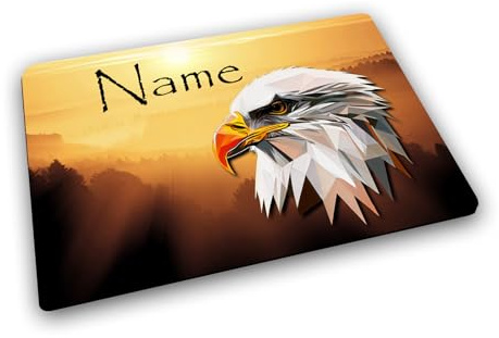 Maus-Design Textil Tischset mit Name, personalisiert, Adler | Gummirückseite, Platzdeckchen