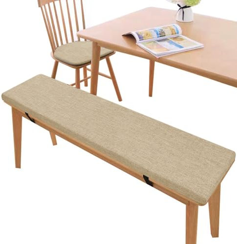 Sitzbank Polster, 5cm Dickes Bankkissen, Bankauflage für Gartenbank, Eckbank Küche Stuhlkissen Sitzkissen Bank für Fensterbank Terrassen im Innen und Außenbereich(Size:120x35x5cm,Color:Khaki)