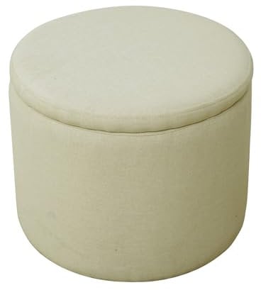 SVITA Amber Aufbewahrungsbox mit Deckel Hocker mit Stauraum Sitzhocker Sitzsack Sitzpouf wohnungs zubehör gepolstert Stoffbezug Beige
