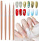 Nail Art Liner Brushes, 3 Pcs Fine Detail Nail Art Brushes UV Gel Thin Nail Art Painting Brush Line Drawing Pen DIY Nail Art Tools, Sizes 7/9/11mm (Rose Gold)