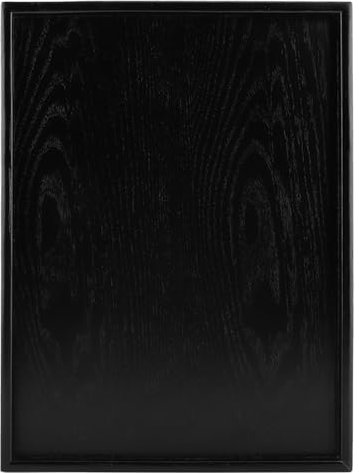 Yctze Rectangle Solid Wood Tray for Tea Coffee Snack Food Ideal Home and Restaurant Use Black Square Serving 40 30cm