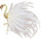 IMINI Flamingo Brosche mit Rosa Feder für Damen Mädchen CZ-Kristall Große Tier-Abzeichen-Brosche Anstecknadel Stoffkleid Anzug Krawatte Accessoires Schmuck (Weiß)