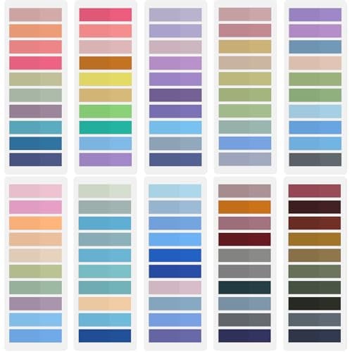 Hanyousheng 2000 Stück Haftstreifen, 10 Stile Klebezettel Klein, Sticky Tabs, Sticky Notes, Mini Haftstreifen, Annotating Supplies, Index Tabs, Klebemarkierungen für Seitenmarkierung Lesezeichen