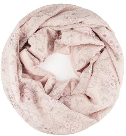 Gloop Damen Schal Eule Eulen Rundschal leichter Loop schal Schlauchschal Tuch (Hellpink)