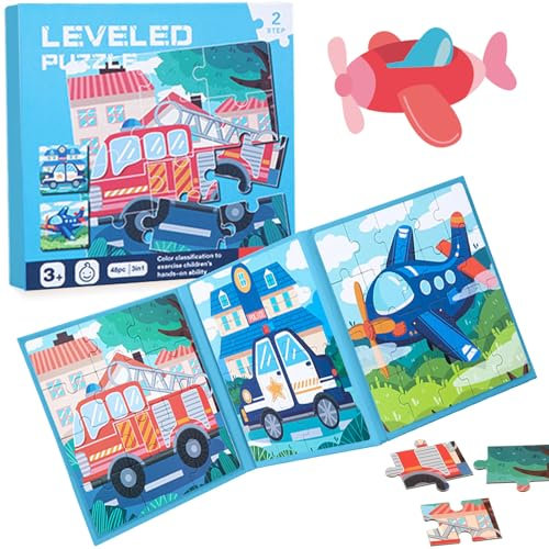 Kinderpuzzle, Magnet Auto Puzzle, Reisespiele, Pädagogisches Spielzeug für 3-5 Jahre, Lernspielzeug und Spiele