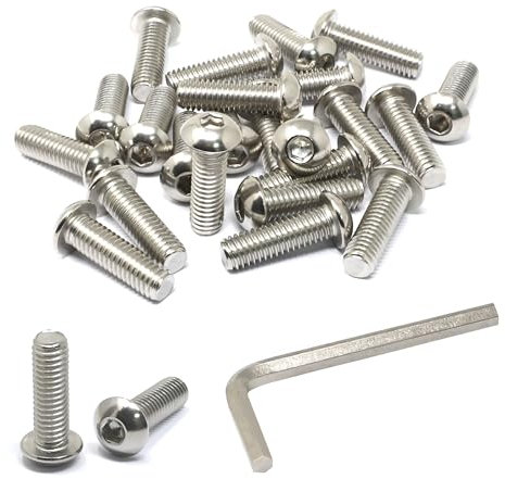 iexcell Juego de 25 tornillos de cabeza hexagonal de 3/8-16 x 1-1/4 pulgadas de acero inoxidable 304