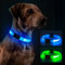Leuchthalsband Hund, Hundehalsband Leuchtend Aufladbar mit Batteriekontrollleuchte, Wasserdichtes LED Hundegeschirr Leuchtend, Einstellbare Größe 3 Blinkende Lichter
