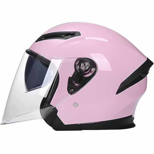 SJAPEX Vintage-Motorrad-Halbhelm, 3/4-Jet-Helm Im Retro-Stil, Mit Doppelvisier, Offene Motorradhelme, Halbhelm, ECE/DOT-Zugelassen, Unisex Für 4,XXL(62-63CM)