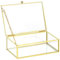 QWORK® Goldene Schmuckbox, Schmuckkoffer, Schmuckaufbewahrung mit Deckel, 15x10x5cm Vintage Schmuckbox