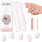 Nagelfolie Selbstklebend,Gel-Nagelfolie Full Wraps Nagelaufkleber 1 Blatt 20 Stk UV Gel Streifen mit Nagelfeile Alkohol Wattepads für DIY Nagelkunst Damen Mädchen Weihnachten Nageldekora