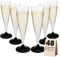 MA MAISON Flute da Champagne 100 ml Eleganti Calici in Plastica Riutilizzabili, Resistenti, Trasparenti, Riciclabili - Flute per Feste Calici di Vino- Bicchieri Lavabili Colorati (Base Nera - 48 Pz)