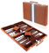 Vehipa Backgammon-Set für 2 Spieler, 15 Zoll Backgammon Koffer mit komplettem Zubehör, Tragbares Reisespielset Backgammon Reise, Backgammon Sets für Erwachsene (Braun)