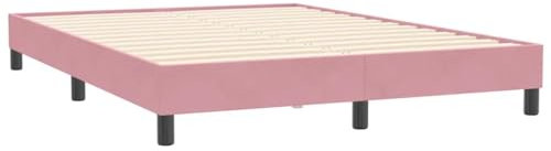 vidaXL Bettgestell ohne Matratze Rosa 140x210 cm Samt