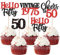 Xsstarmi 24 Pack 50th Birthday Cupcake Toppers Red Glitter 50 Hello Fifty Vintage 1975 Cupcake Picks Cheers to 50 Birthday Cake Decorations for 50 Fabulous Happy 50th Birrthday Party Supplies