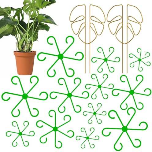 14 Support Plante Grimpante Aident Monstera À Grimper Supports de Plantes pour Tuteur Monstera, Tuteur Plante Interieur et Soutiennent Les Plantes en Pots Domestiques et la Décoration du Jardin