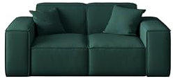 Friderik Sofa LUGA 2-Sitzer Couch Wohnlandschaft gepolstertes Sofa dekorative Kissen (Petrol)