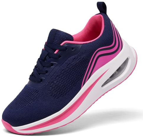Myzmnk Damen Laufschuhe Atmungsaktiv Turnschuhe Leicht mit Luftpolster Sneaker Bequem Freizeitschuhe rutschfest Joggingschuhe Gym Fitness Running Shoes Women