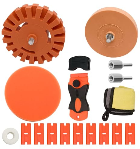 Folienradierer,2stk Folienradierer mit Adapter,Radierer Gummi Aufkleber Entferner