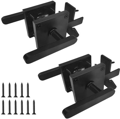 diceevil Double Side Gate Latch, Heavy Duty Aluminum Swinging Door Latch Gate Hardware, Double-Sided Handle for Outdoor Fence, Wooden Gates, Pool, Backyard, Garden