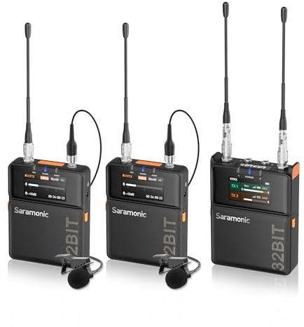 Saramonic K9 Dual-Channel Digital UHF Wireless Lavalier Microphone System, for DSLR Canon Nikon Sony Camera XLR Camcorder Filmmakers Videographers Content Creators TV Stage Show(2TX+1RX)