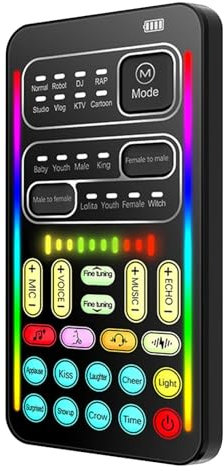 Modificateur audio portable - Changeur de voix - Pour adultes - Mixeur de son compact - 8 effets uniques - Transformateur vocal pour smartphone, ordinateur portable, tablette, console de jeux