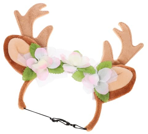 UKCOCO Serre-tête de Cerf pour Chien Noël Coiffe de Renne pour Chien Serre-tête de Noël pour Animal de Compagnie