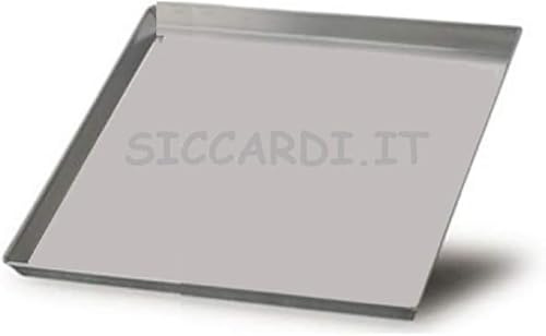 Teglia quadrata professionale in alluminio per pizza e focacce - Cm 40 x 40 h 3