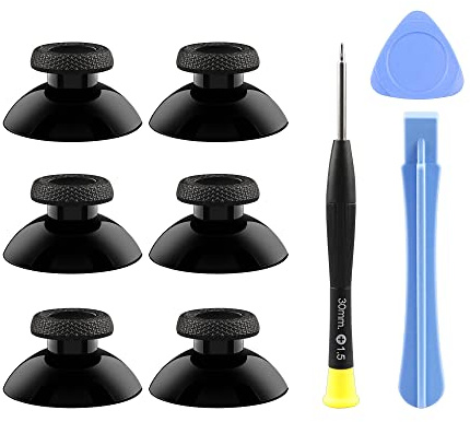 Xahpower Kit de Réparation de Joystick Analogique pour Manette PS5, Accessoires de Remplacement Capuchon Joystick pour Manette PS5 - Noir