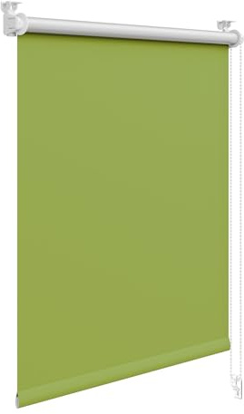 WOLTU Verdunkelungsrollo Thermorollo ohne Bohren 100x130 cm, Grün | Verdunklungsrollo Innen Rollos ohne Bohren für Fenster und Türen, Fensterrollo Hitzeschutz Klemmrollo, Stoffbreite 96 cm