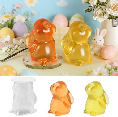 Silikonformen Gießformen Ostern,Silikonformen Ostern Gießformen,Silikonform Ostern Hase,Silikon Gießform Ostern,DIY Hasen Silikonform Ostern,Backform und Kerzenhalter für DIY Osterhase Deko