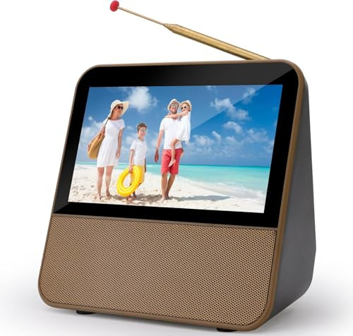 HOTOIQ Portable TV, 1080P HD 7 Inch, Digital DVB-T2 Receiver, DAB+, FM Radio, USB Multimedia Playback & 2600mAh Rechargeable Battery, Suitable for European Countries Caravan Camping Bedroom