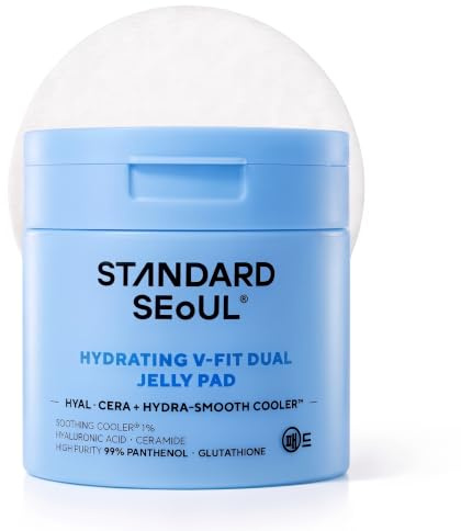 Standard Seoul Hydrating V-Fit Toner Pads, 60 Pads – Made in Korea | 10-fach Hyaluronsäure, 5 Ceramide & Panthenol – kühlende 2-in-1-Pads für Feuchtigkeit & Abschwellung