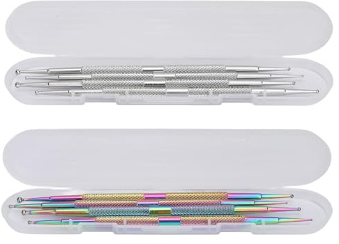 YYALYYON Stylo à pointe de perçage pour strass à double extrémité, conception à double tête, pour divers strass, acier inoxydable, poignée ergonomique, avec boîte de rangement