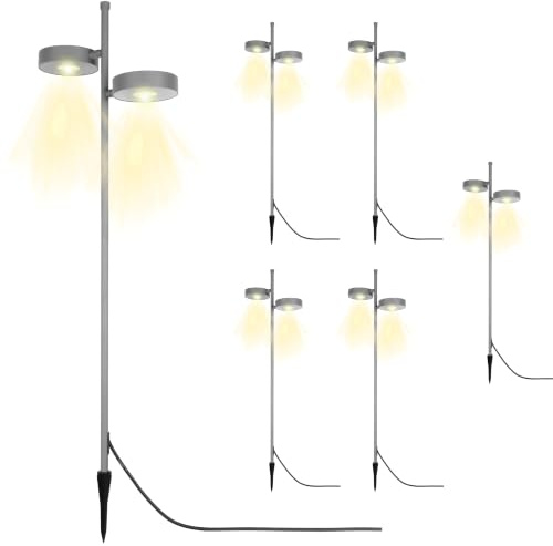 REV Gartenbeleuchtung SPARSET - 6x Wegeleuchte außen, 1000lm, 12W, grau | Schwenkbar | Gehäuse IP65 aus Aluminium | Kabel 1,5m