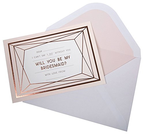 Neviti - Geo Blush - Bridesmaid Cards with Envelopes, Pack of 3