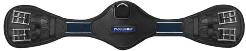 Passier Blue Wave Sattelgurt schwarz Leder mit Ellenbogenausschnitt D-Ring , Sattelgurt Länge:60cm