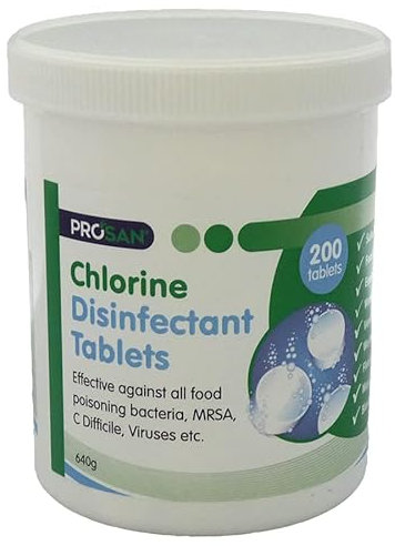 Hygiene4less Prosan Chlorine Disinfectant Tablets 200 per Tub Creates a Ready To Use Disinfectant Solution