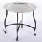 Casa Moro Orientalischer Teetisch Safi D40 cm rund | Beistelltisch mit Silber-Tablett & klappbarem Gestell in schwarz | Gartentisch | Kunsthandwerk | Ramadan Deko | TA7068