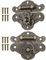 FUXXER® 2x Antike Verschlüsse, Rast-Haken, Schloss, Bronze Eisen Design, 64 x 50 mm, 2er Set
