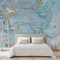 Fototapete Design 350 cm X 256 cm Vlies Tapeten Wandtapete Vliestapete moderne Wandbild Wanddekoration Schlafzimmer Wohnzimmer 3d Hintergrundbild - Retro Luxus blau Bronzing Textur